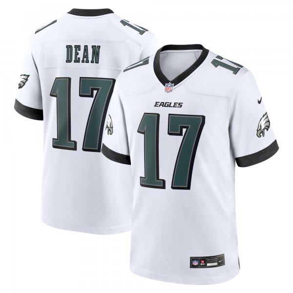 Men's Philadelphia Eagles Nakobe Dean Nike White White Game Jersey