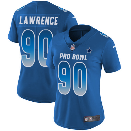 Nike Dallas Cowboys #90 Demarcus Lawrence Royal Women's Stitched NFL Limited NFC 2019 Pro Bowl Jersey