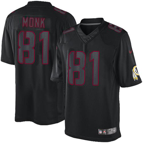 Nike Washington Redskins #81 Art Monk Black Men's Stitched NFL Impact Limited Jersey