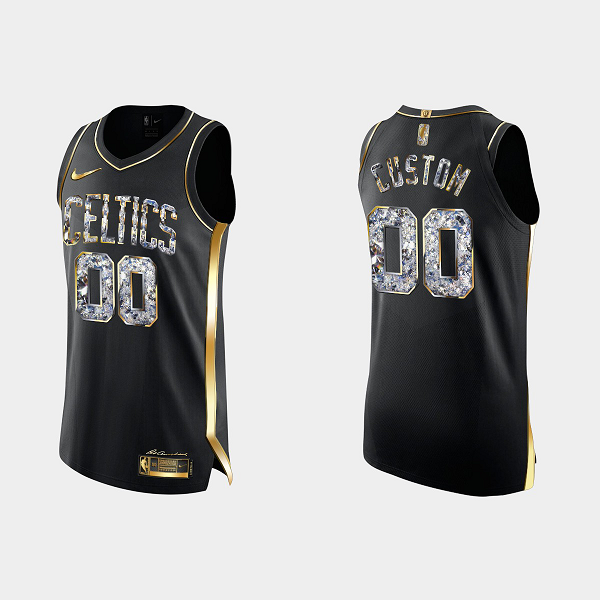 Men's Boston Celtics Custom Diamond Edition Black NBA Jersey