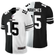 Men's Nike NFL Kansas City Chiefs #15 Patrick Mahomes Black White Peaceful Coexisting Split 2020 Vapor Untouchable Stitched Limited Jersey