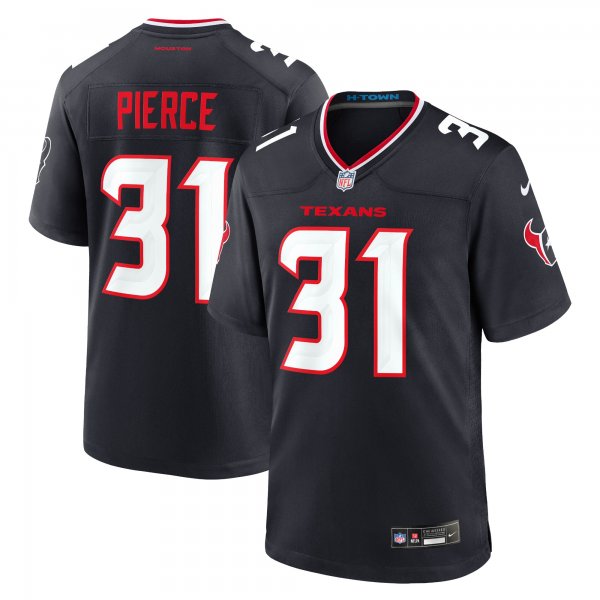 Men's Houston Texans Dameon Pierce Nike Navy Game Jersey