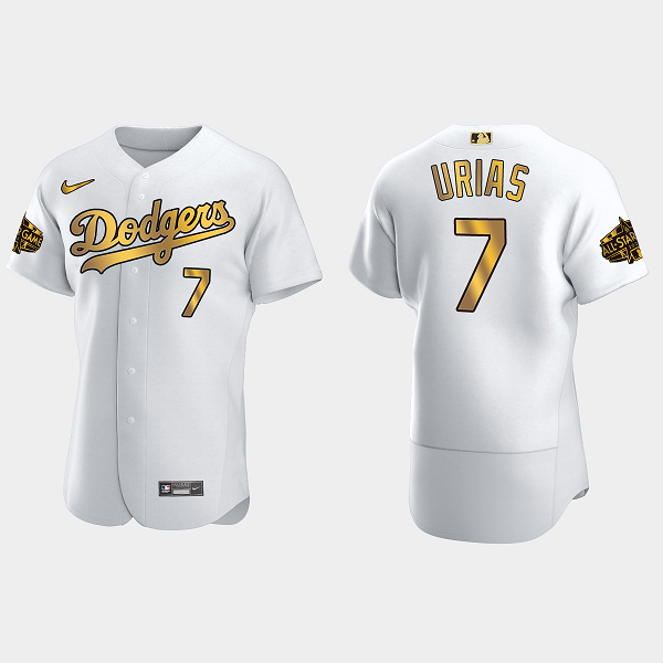 Men's Los Angeles Dodgers #7 Julio Urias 2022 MLB All-Star Game Flex Base Jersey - White Gold