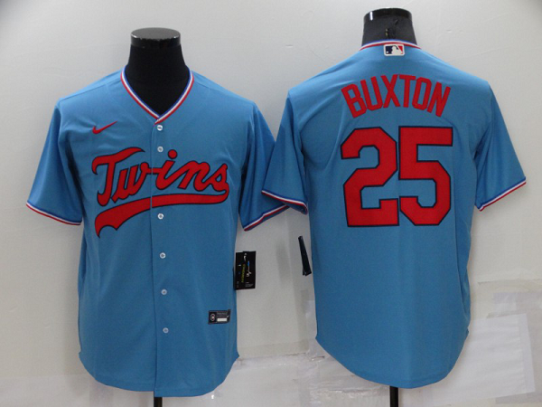 Men's Minnesota Twins #25 Byron Buxton Blue Cool Base Stitched MLB Jersey