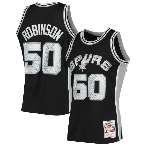 Men's San Antonio Spurs David Robinson Mitchell & Ness Black 1998/99 Hardwood Classics NBA 75th Anniversary Diamond Swingman Jersey