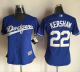 Los Angeles Dodgers #22 Clayton Kershaw Blue Women's Alternate Stitched MLB Jersey