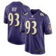 Men's Baltimore Ravens Bravvion Roy Nike  Purple  Game Jersey