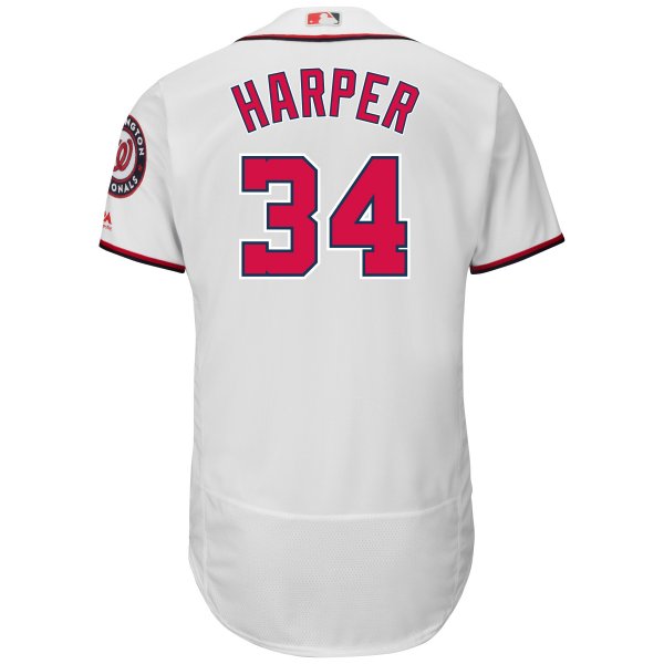 Men's Washington Nationals Bryce Harper Majestic White 2017 Flex Base Jersey