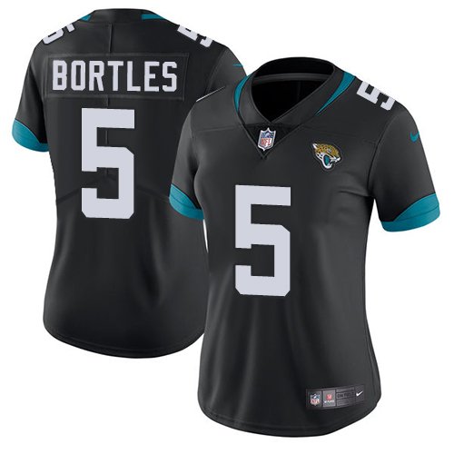 Nike Jacksonville Jaguars #5 Blake Bortles Black Team Color Women's Stitched NFL Vapor Untouchable Limited Jersey