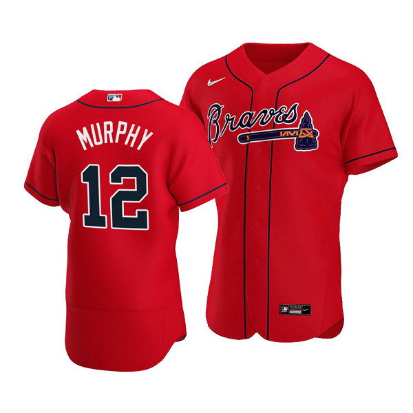 Men's Atlanta Braves #12 Sean Murphy Flex Base Nike Red Alternate Jersey