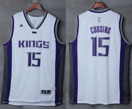 Men's Sacramento Kings #15 DeMarcus Cousins White New Stitched NBA Jersey