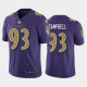 Men's Baltimore Ravens #93 Calais Campbell Color Rush Limited Jersey Purple