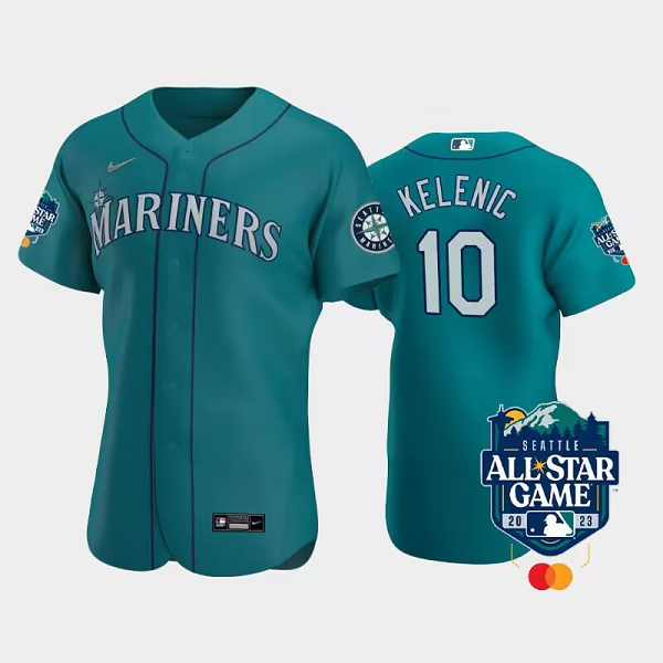 Youth Seattle Mariners #10 Jarred Kelenic Nike Aqua Jersey