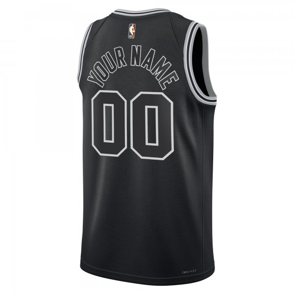 Unisex San Antonio Spurs Nike Black 2022/23 Custom Swingman Jersey - Classic Edition