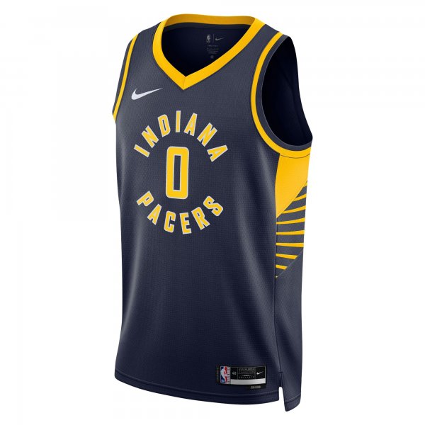 Unisex Indiana Pacers Tyrese Haliburton Nike Navy Swingman Jersey - Icon Edition