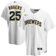 Men's Milwaukee Brewers #25 Taylor Rogers Cool Base MLB Jersey - White