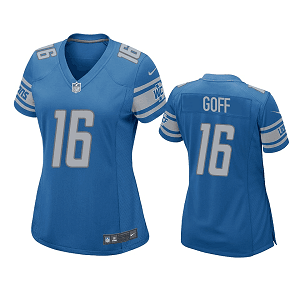 Women's Detroit Lions #16 Jared Goff Blue Game Jersey