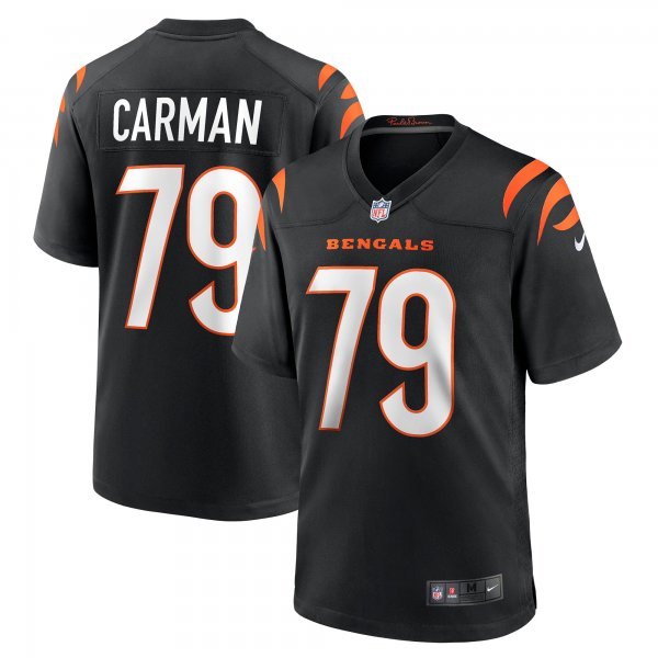 Men's Cincinnati Bengals Jackson Carman Nike Black Game Jersey