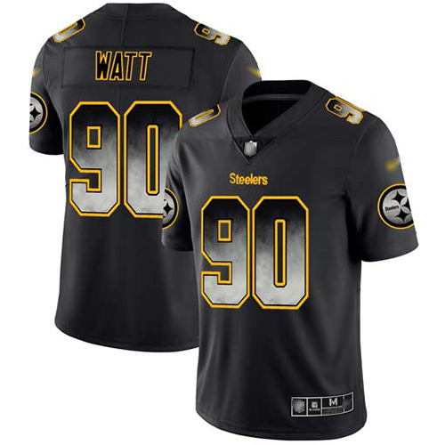 Pittsburgh Steelers #90 T. J. Watt Black Men's Stitched NFL Vapor Untouchable Limited Smoke Fashion Jersey