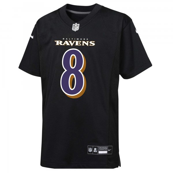 Youth Baltimore Ravens Lamar Jackson Nike Black Fashion Game Jersey