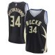 Men's Milwaukee Bucks Giannis Antetokounmpo Fanatics Black Fast Break Replica Player Jersey - Statement Edition