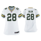 Women's #28 A.J. Dillon Green Bay Packers White 2020 NFL Draft Game Jersey