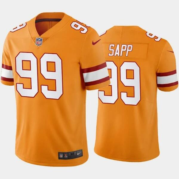 Men's Tampa Bay Buccaneers #99 Warren Sapp Orange Creamsicle Throwback Stitched NFL Jersey