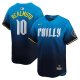 Men's Philadelphia Phillies #10 J.T. Realmuto Nike Blue 2024 City Connect Limited Player Jersey