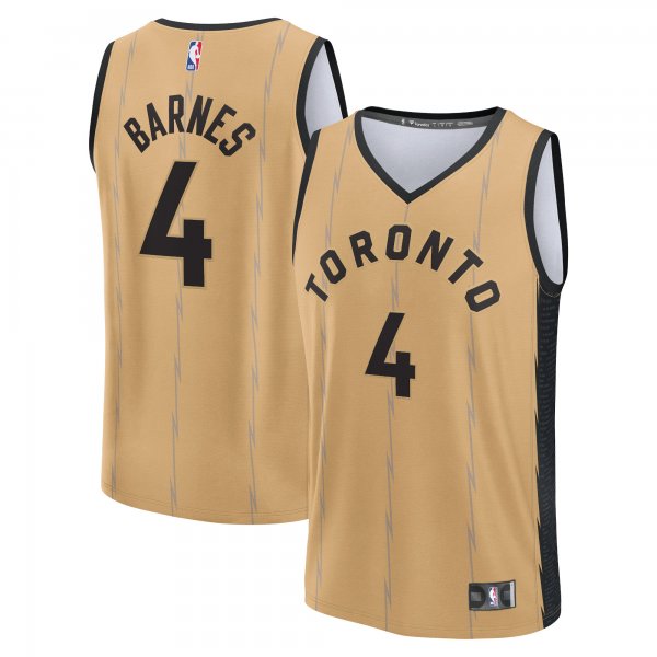 Men's Toronto Raptors Scottie Barnes Fanatics Gold Fast Break Jersey - City Edition