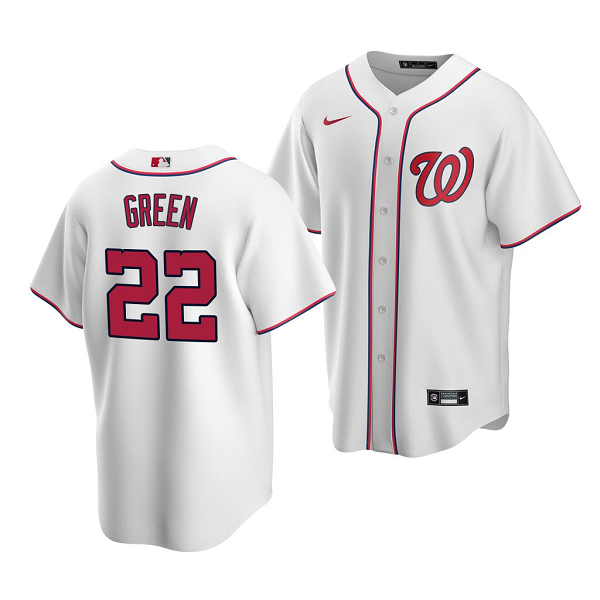 Men's Washington Nationals #22 Elijah Green 2022 MLB Draft Jersey White Home