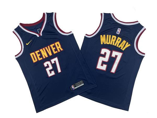 Men's Denver Nuggets #27 Jamal Murray Deep Blue Mitchell and Ness NBA Jersey