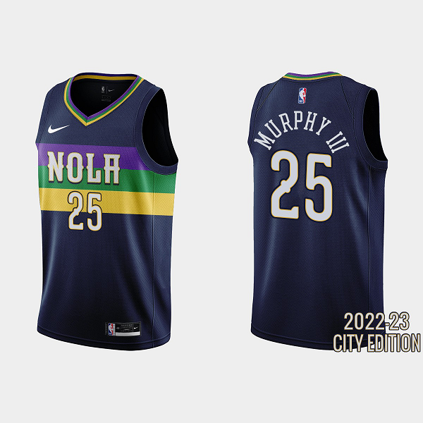 Men's New Orleans Pelicans #25 Trey Murphy III 2022-23 City Edition Navy Swingman NBA Jersey