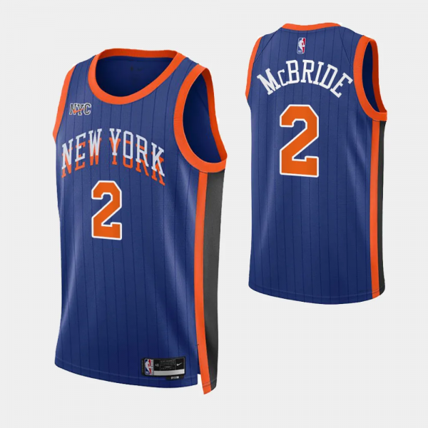 2023-24 City Edition New York Knicks #2 Miles McBride Blue Swingman Jersey