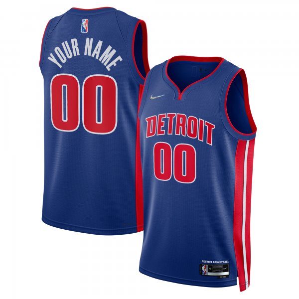 Men's Detroit Pistons Nike Blue 2021/22 Diamond Swingman Custom Jersey - Icon Edition