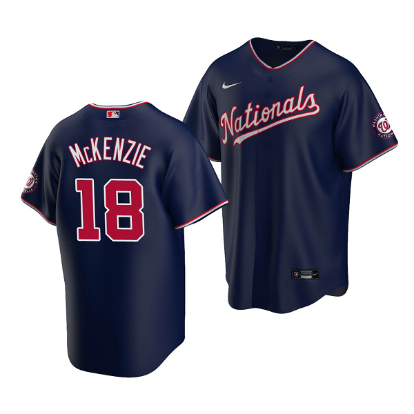 Men's Washington Nationals #18 Jared McKenzie 2022 MLB Draft Jersey Navy Alternate