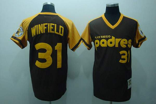 Mitchell And Ness San Diego Padres #31 Dave Winfield Stitched Coffee Throwback MLB Jersey