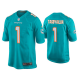 Men's #1 Tua Tagovailoa Miami Dolphins Aqua 2020 NFL Draft Game Jersey