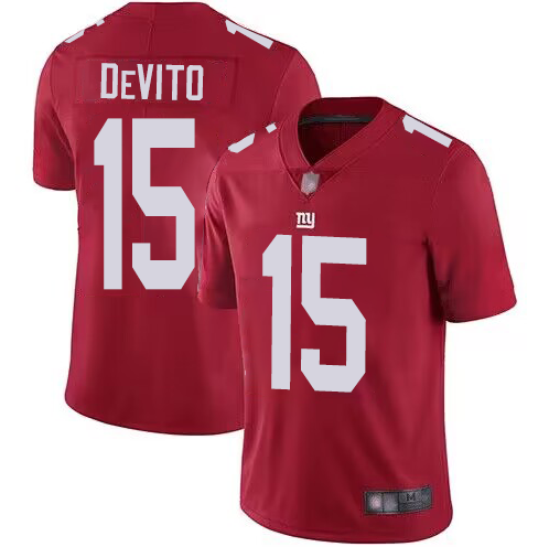 Men's Nike New York Giants #15 Tommy DeVito White Stitched NFL Limited Rush Jersey