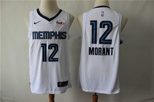 Men's Nike Memphis Grizzlies #12 Ja Morant 2019 NBA Draft White Association Jersey