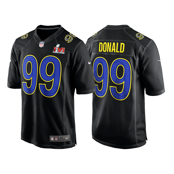 Aaron Donald Los Angeles Rams Super Bowl LVI Bound Black #99 Fashion Jersey