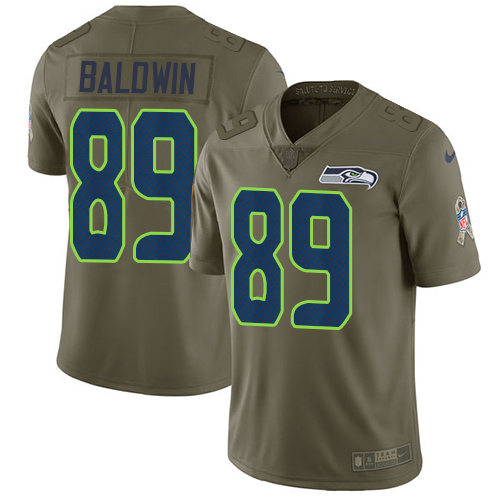 Nike Seattle Seahawks #89 Doug Baldwin Olive Men's Stitched NFL Limited 2017 Salute to Service Jersey