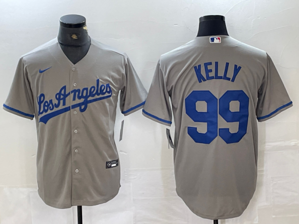 Men's Los Angeles Dodgers #99 Joe Kelly Nike Grey Limited Jersey