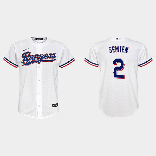 Youth Texas Rangers #2 Marcus Semien White Home MLB Jersey