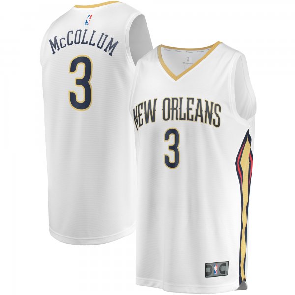 Men's New Orleans Pelicans C.J. McCollum Fanatics White Fast Break Replica Jersey - Association Edition