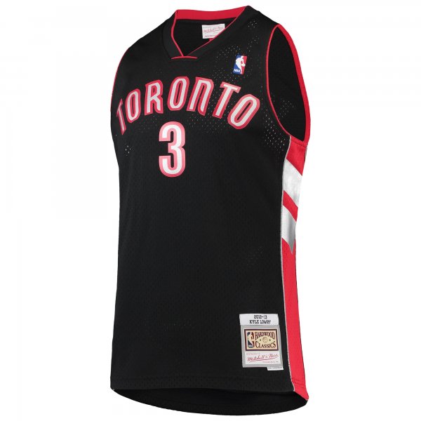 Men's Toronto Raptors Kyle Lowry Mitchell & Ness Black 2001/02 Hardwood Classics Swingman Jersey