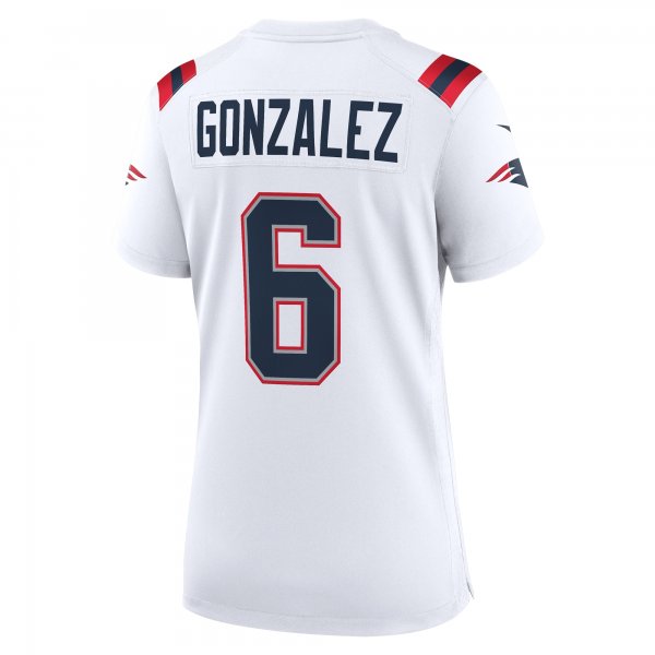 Women's New England Patriots Christian Gonzalez Nike  White  Game Jersey