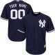 Youth New York Yankees Navy Blue Majestic MLB Customized Alternate Cool Base Jersey