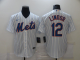 Men's New York Mets #12 Francisco Lindor White Stitched MLB Cool Base Nike Jersey