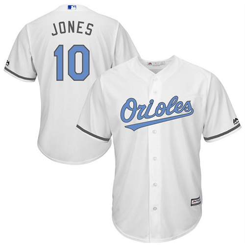 Baltimore Orioles #10 Adam Jones White Majestic Fashion 2016 Father's Day Cool Base Jersey