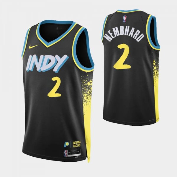 2023-24 City Edition Indiana Pacers #2 Andrew Nembhard Black Swingman Jersey